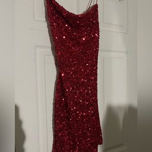 red sequin homecoming dress